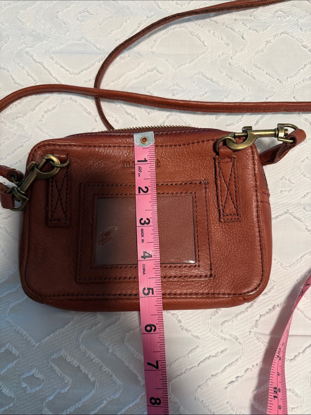 margot Burnt Orange Leather Crossbody with ID Window great condition - Picture 6 of 7